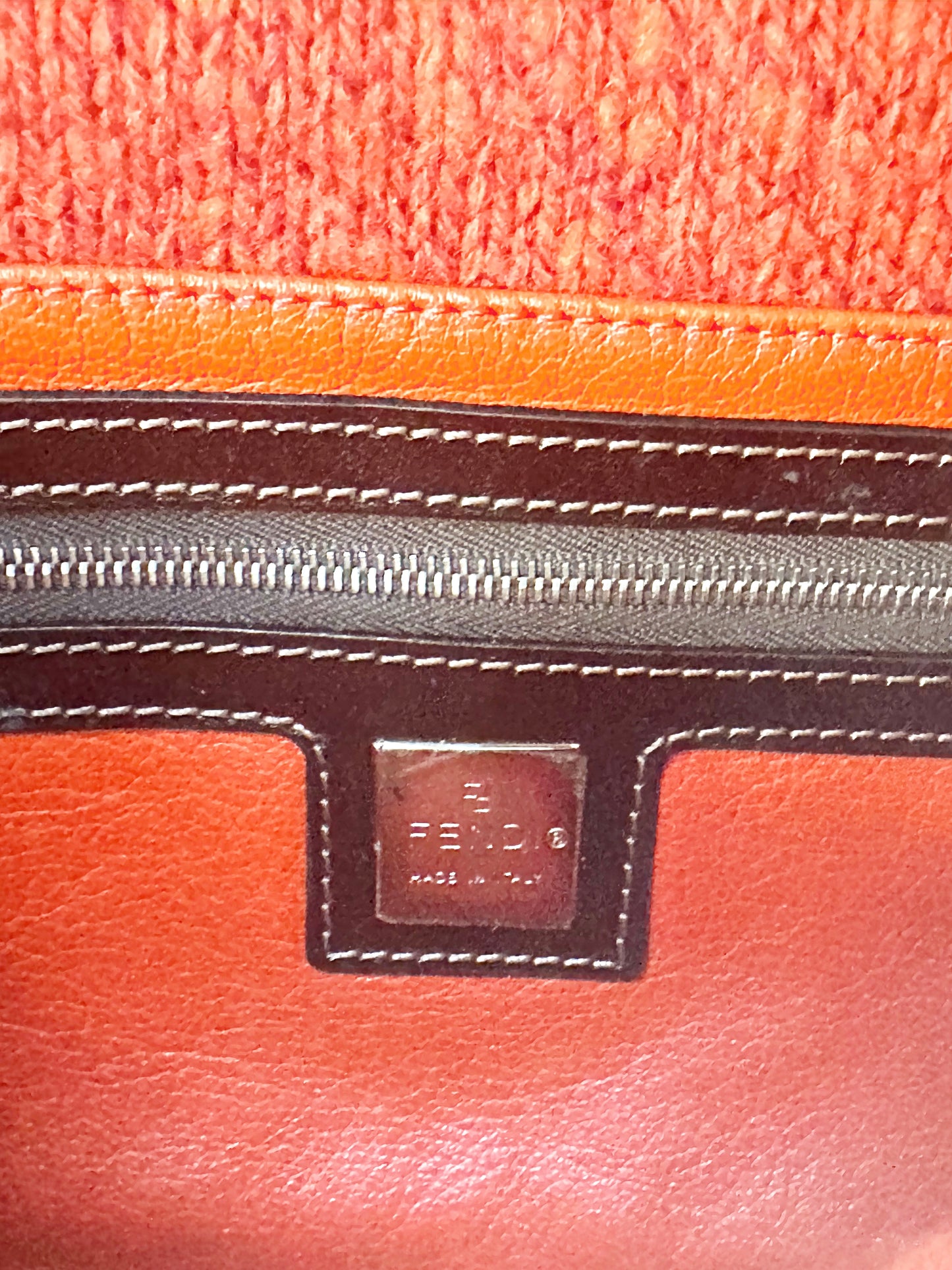 Fendi FW 1999 Orange Wool + Cashmere Shoulder Bag