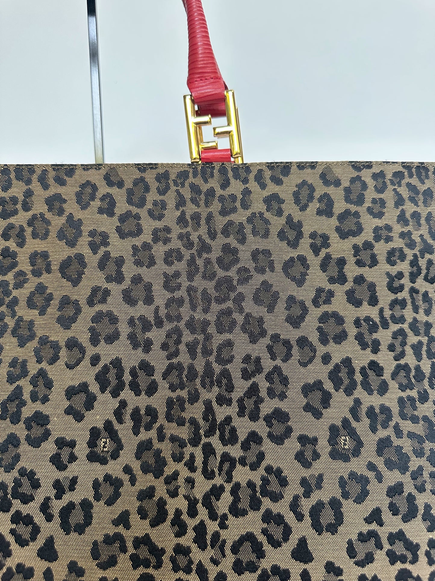 Fendi Vintage Leopard Handbag with Matching Belt