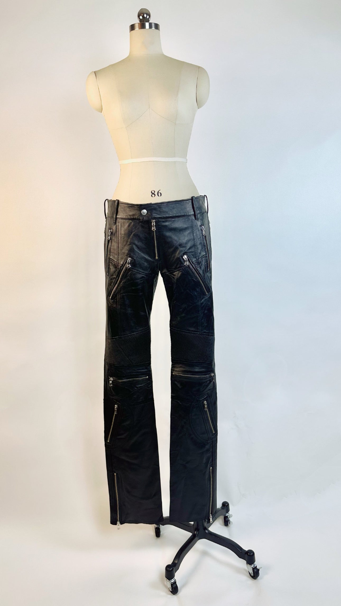 Dolce & Gabbana Vintage Leather Biker Pants with Tags Attached