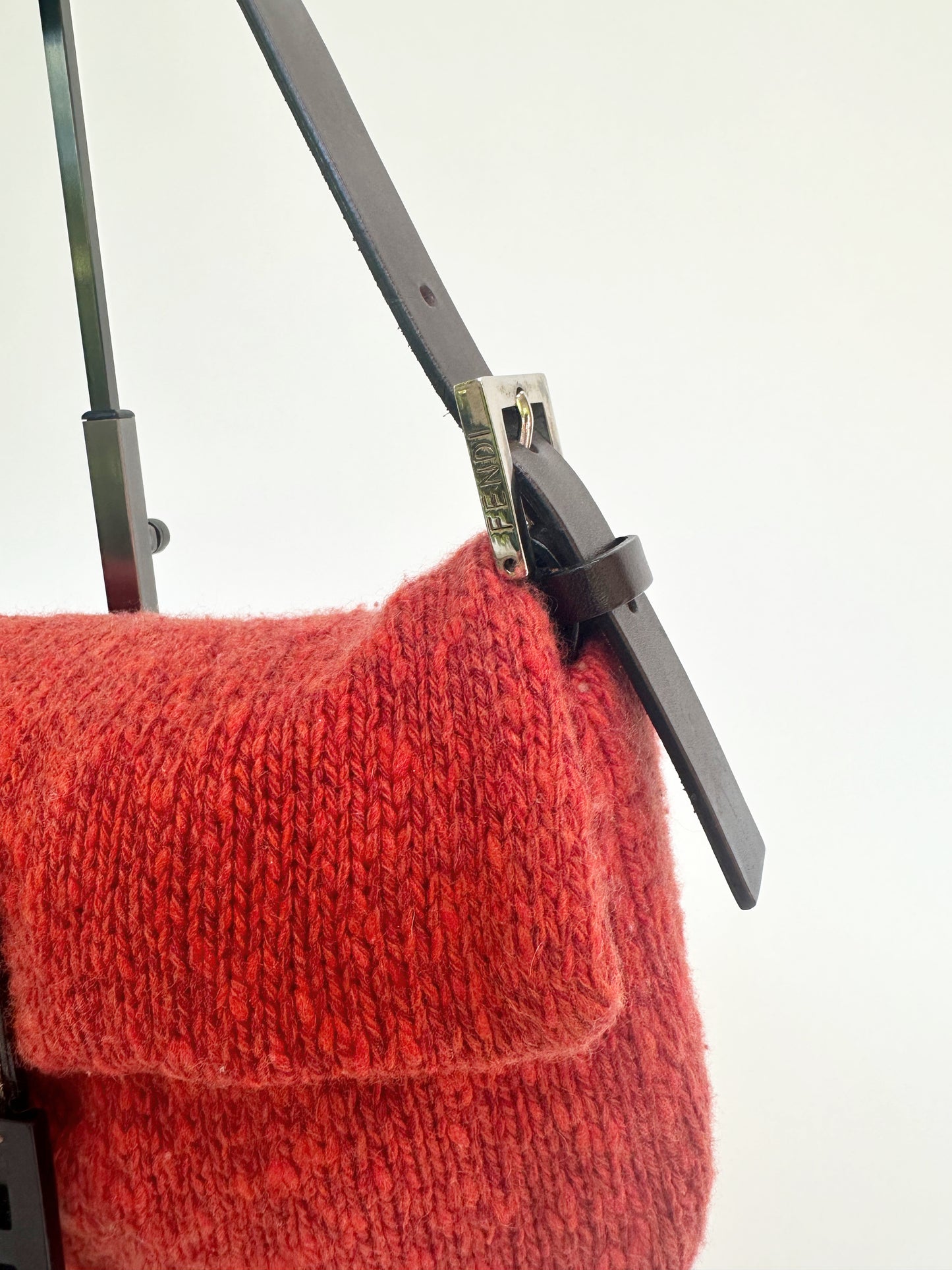 Fendi FW 1999 Orange Wool + Cashmere Shoulder Bag