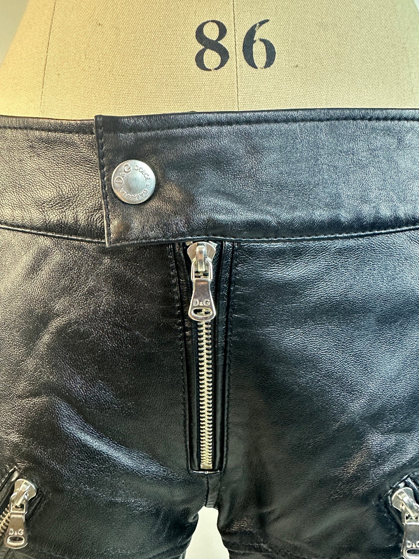 Dolce & Gabbana SS 2003 Leather Biker Pants