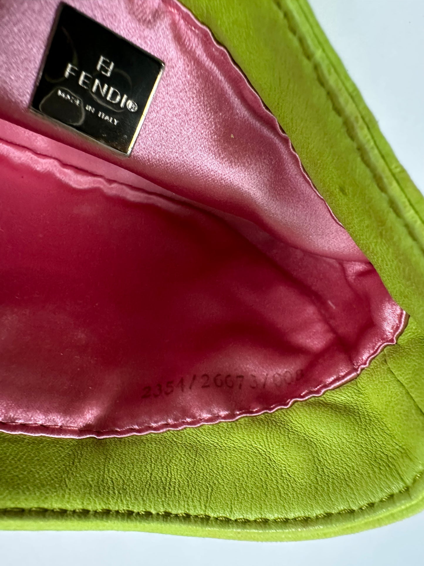 Fendi SS 1999 Mini Croissant Green Leather Shoulder Bag