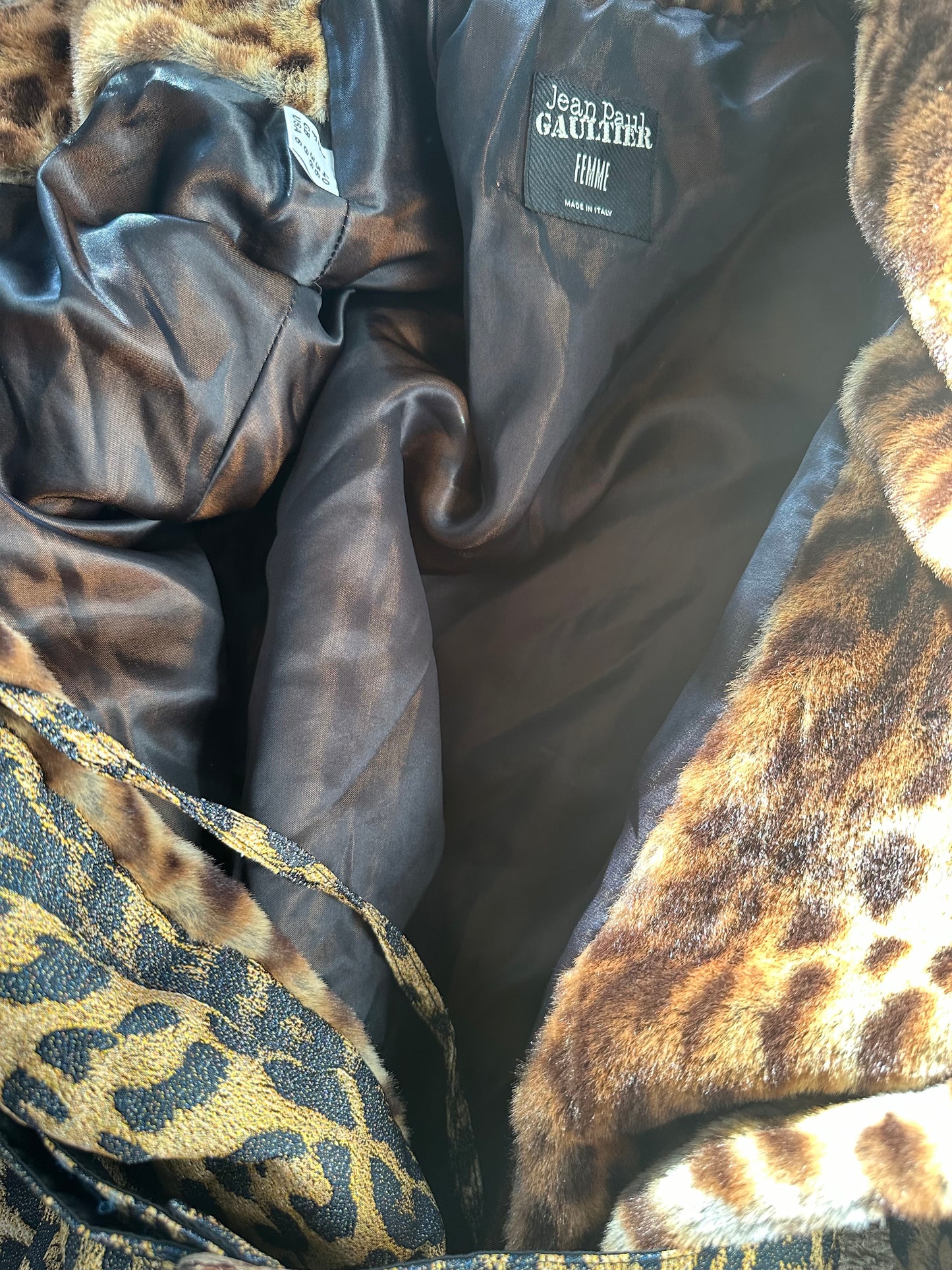 Jean Paul Gaultier FW 2019 Leopard Faux Fur Printed Coat