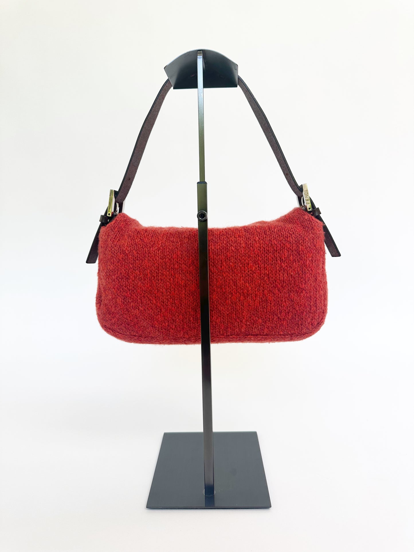 Fendi FW 1999 Orange Wool + Cashmere Shoulder Bag