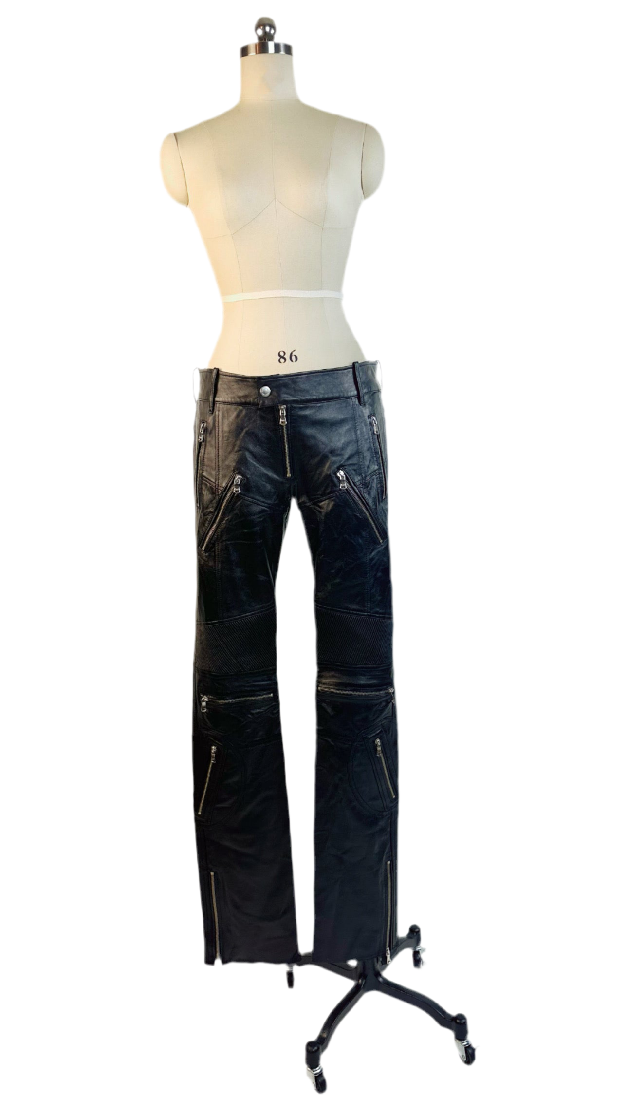 Dolce & Gabbana Vintage Leather Biker Pants with Tags Attached