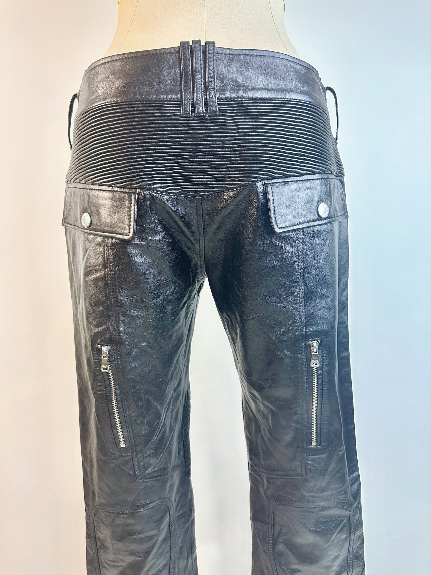 Dolce & Gabbana SS 2003 Leather Biker Pants