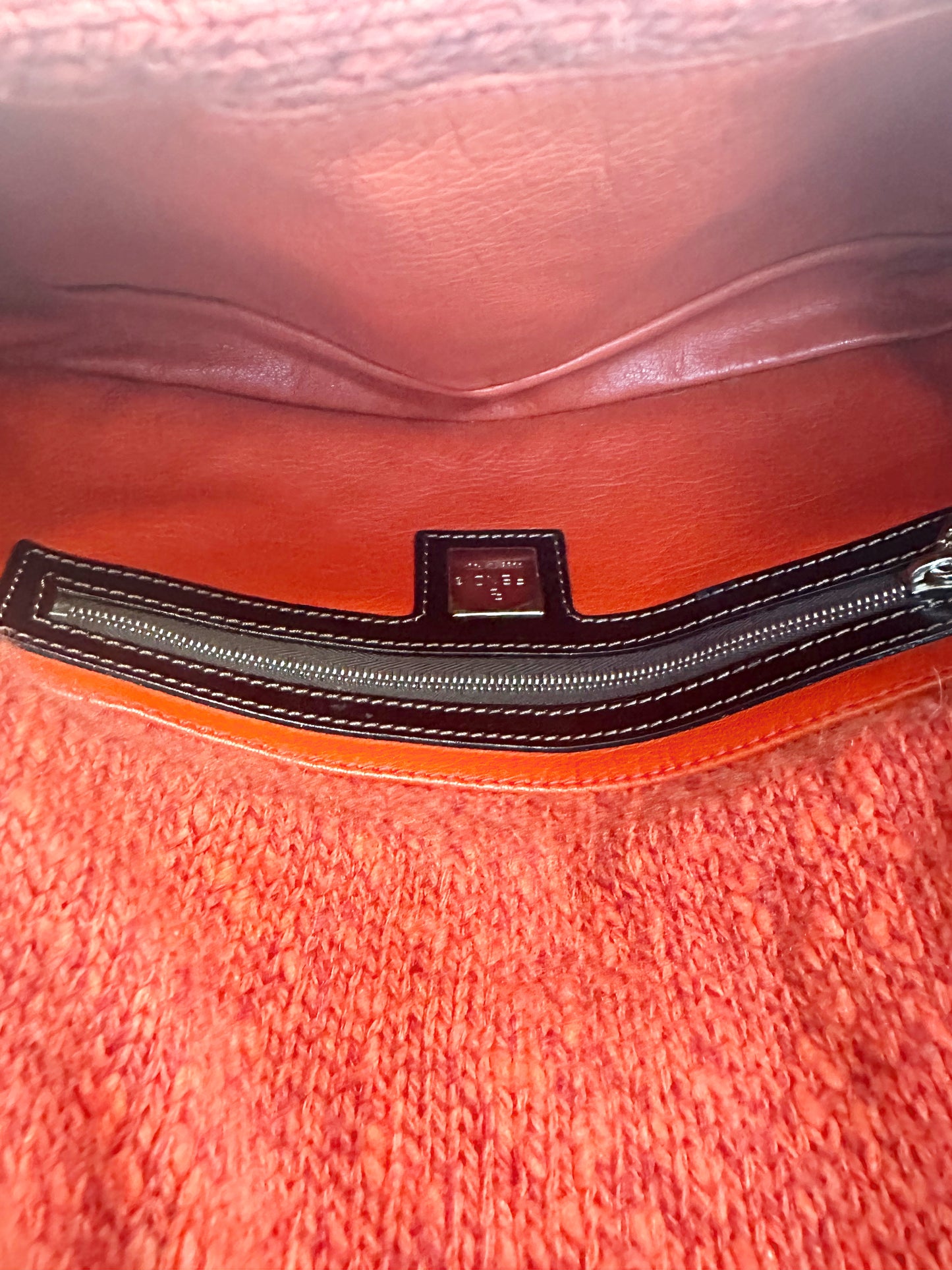 Fendi FW 1999 Orange Wool + Cashmere Shoulder Bag