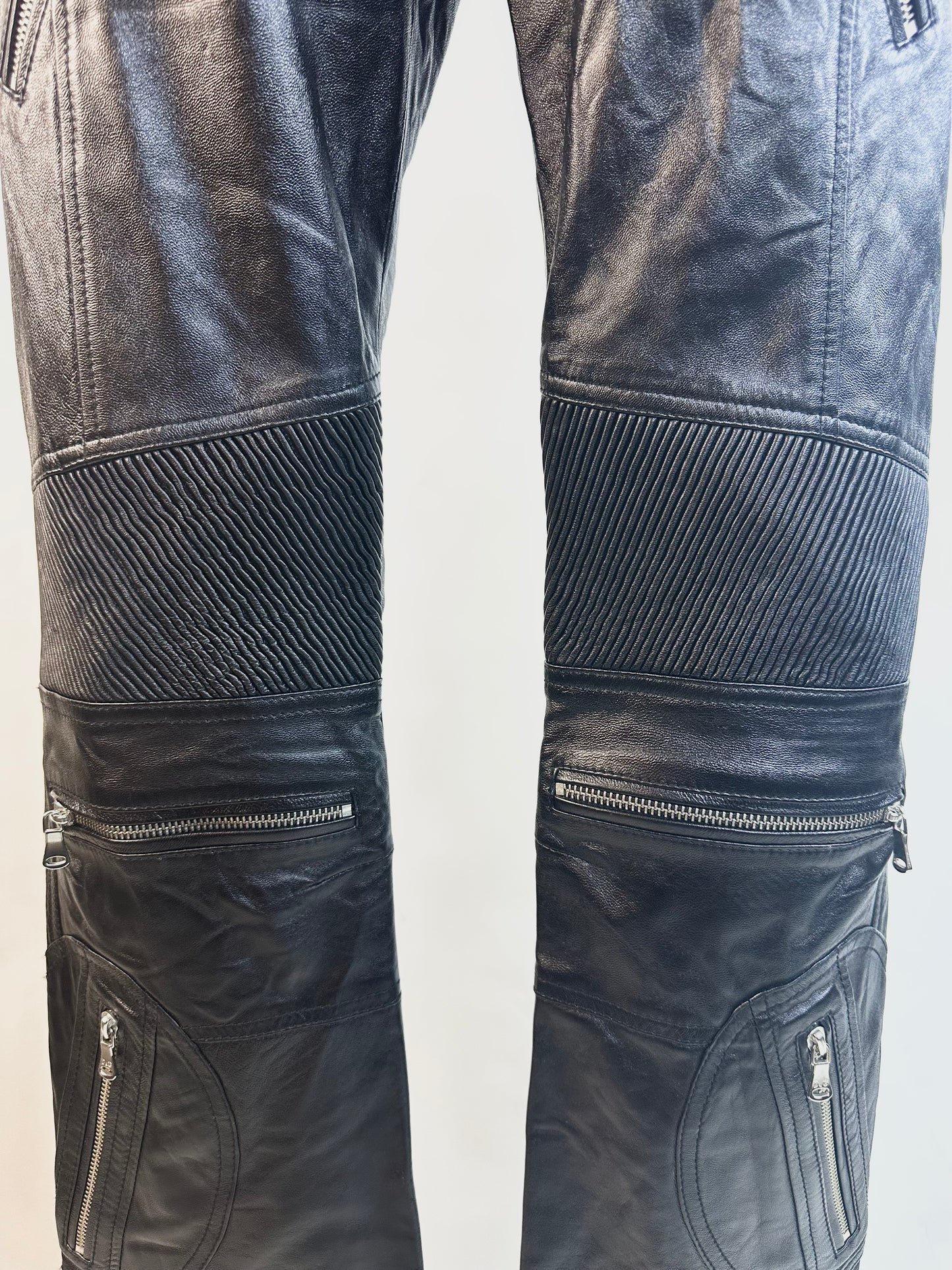 Dolce & Gabbana Vintage Leather Biker Pants with Tags Attached