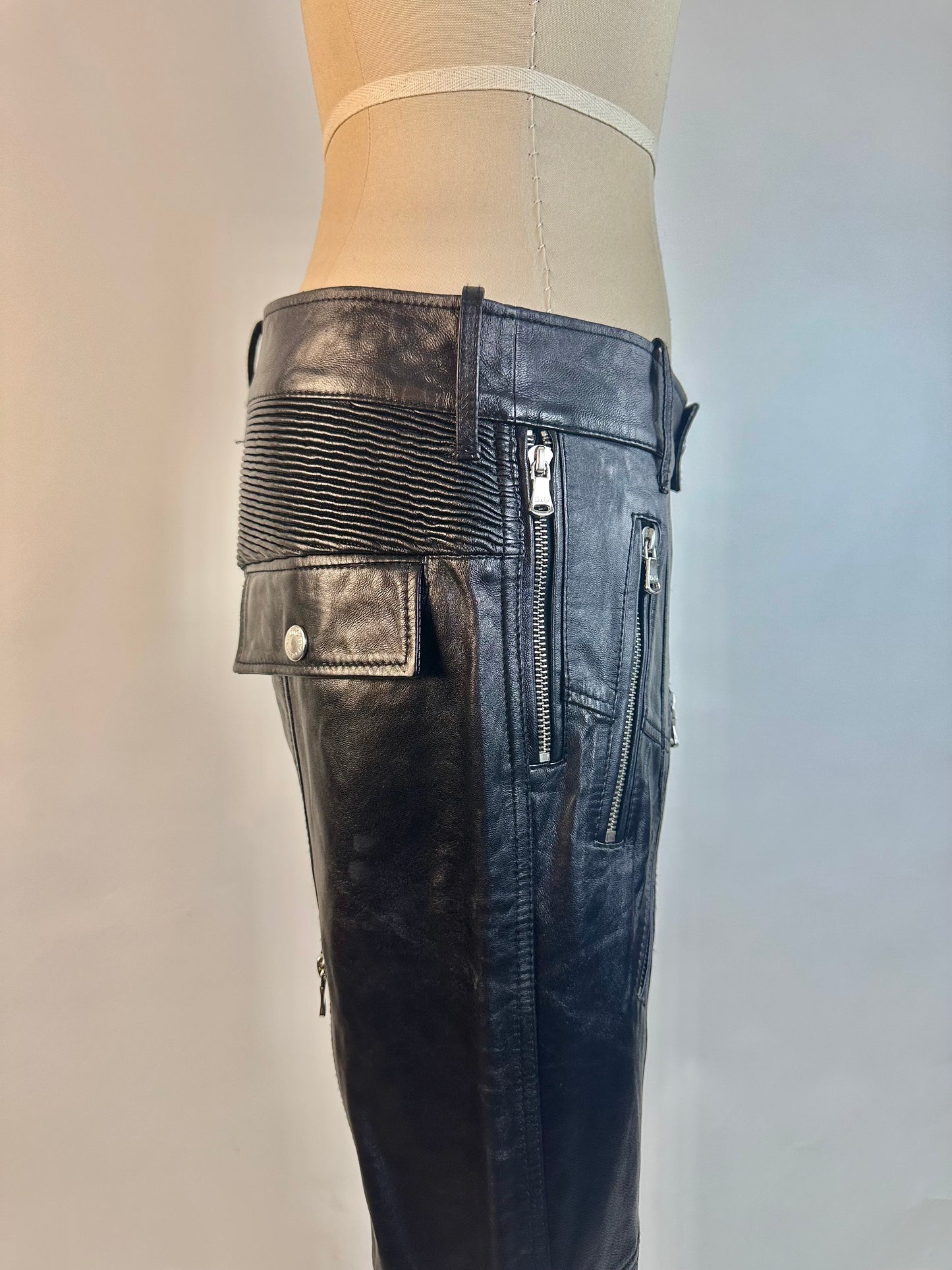 Dolce & Gabbana SS 2003 Leather Biker Pants