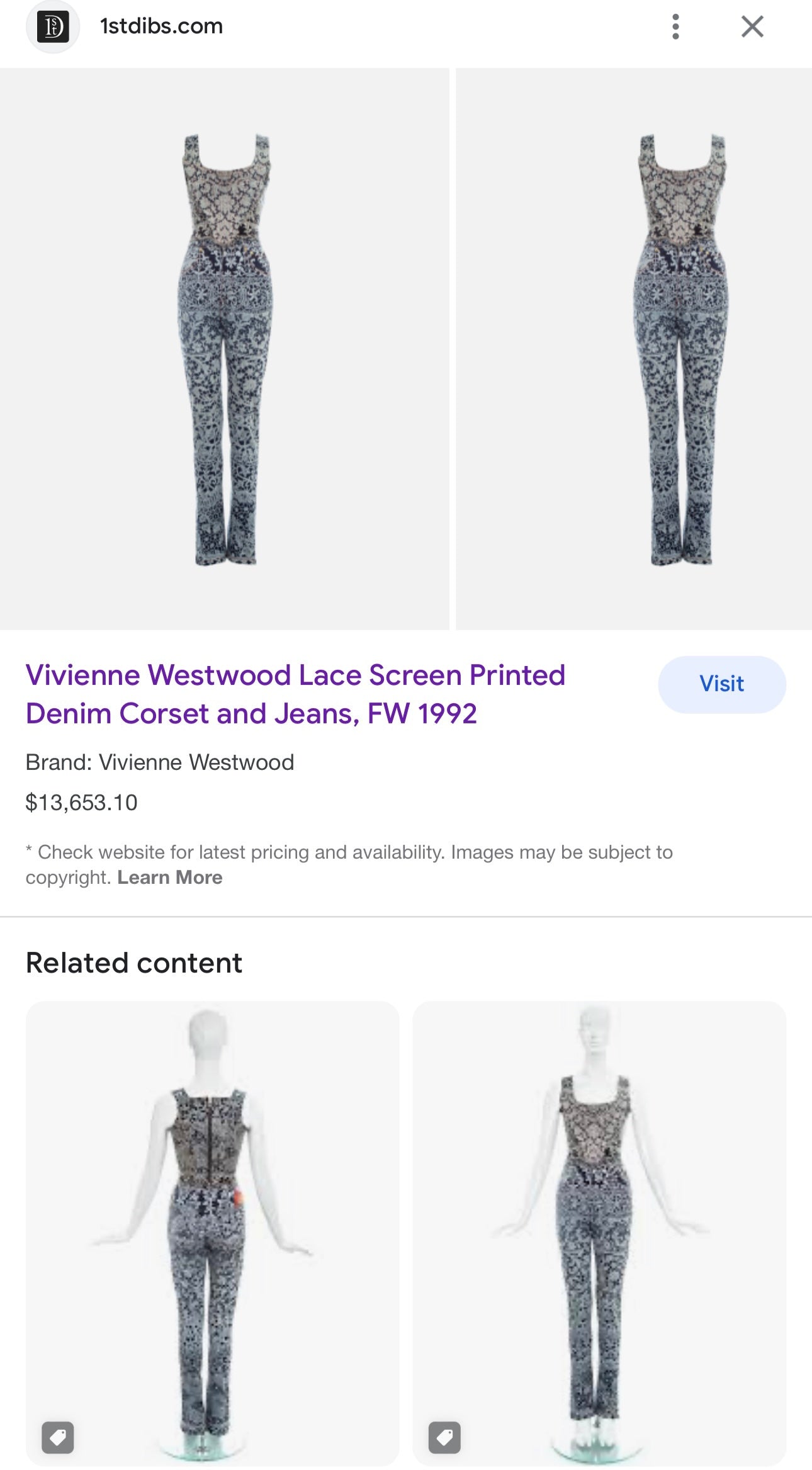 Vivienne Westwood FW 1992 Jeans