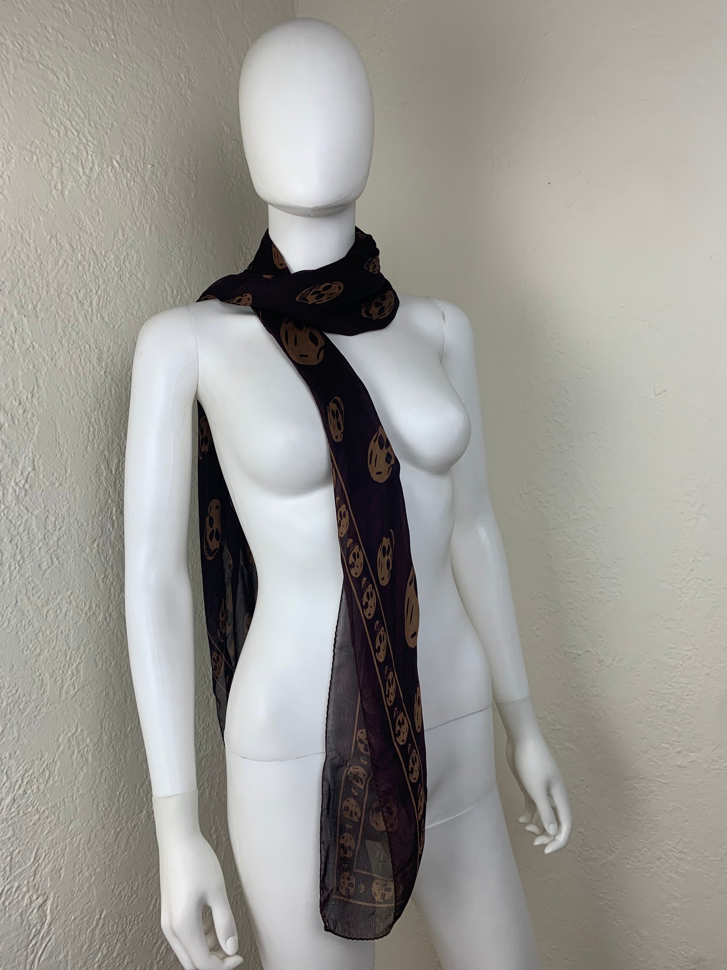 Alexander McQueen FW 2003 Silk Skull Scarf