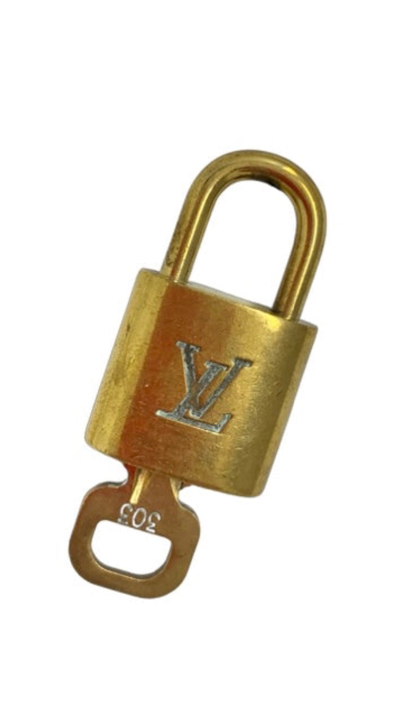 Louis Vuitton 303 Silver Metal Padlock & Key