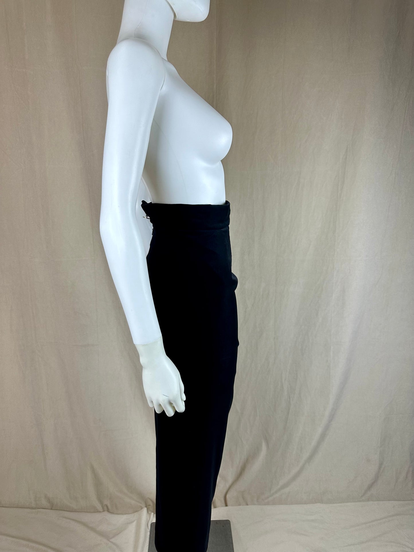 Vivienne Westwood FW 1991 Black Velour High Waisted Maxi Skirt