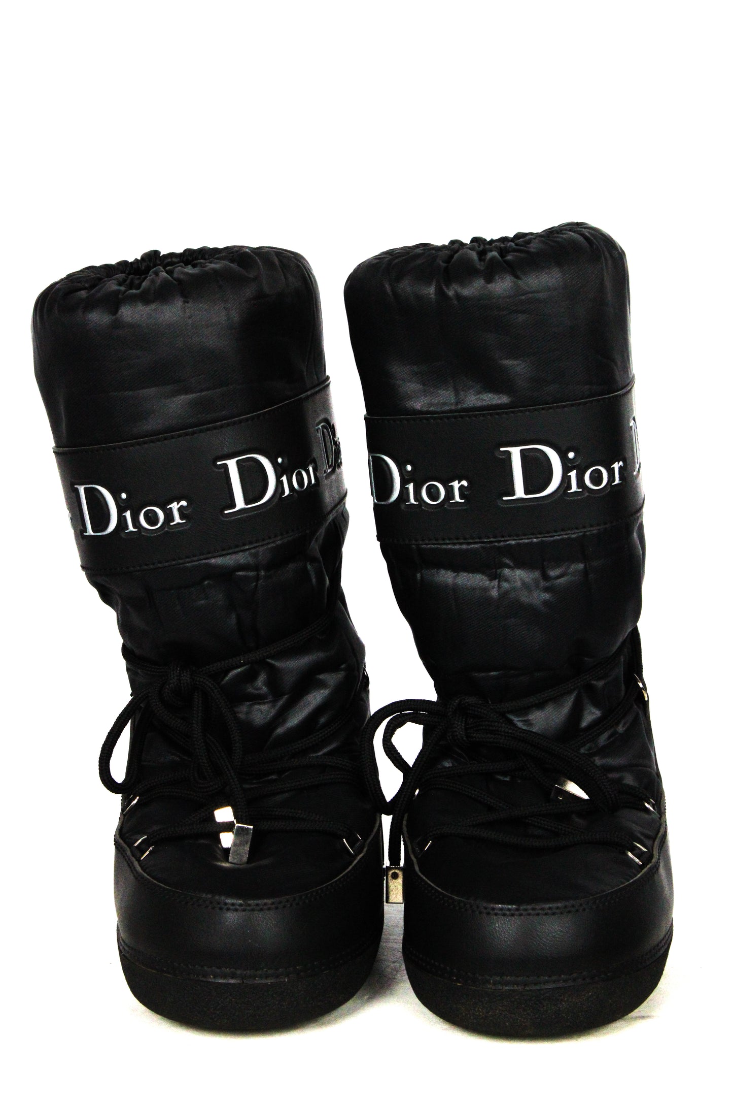 Dior by John Galliano Total Black Fur Quilted Moon Boots