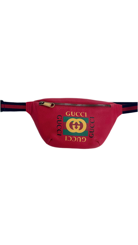 Gucci by Tom Ford Vintage Red Leather Waist Bag
