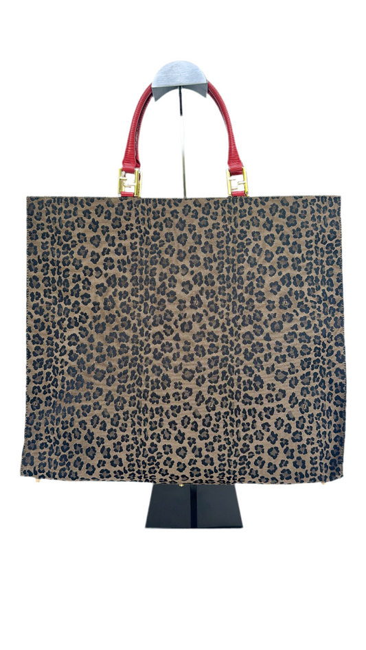 Fendi Vintage Leopard Handbag with Matching Belt
