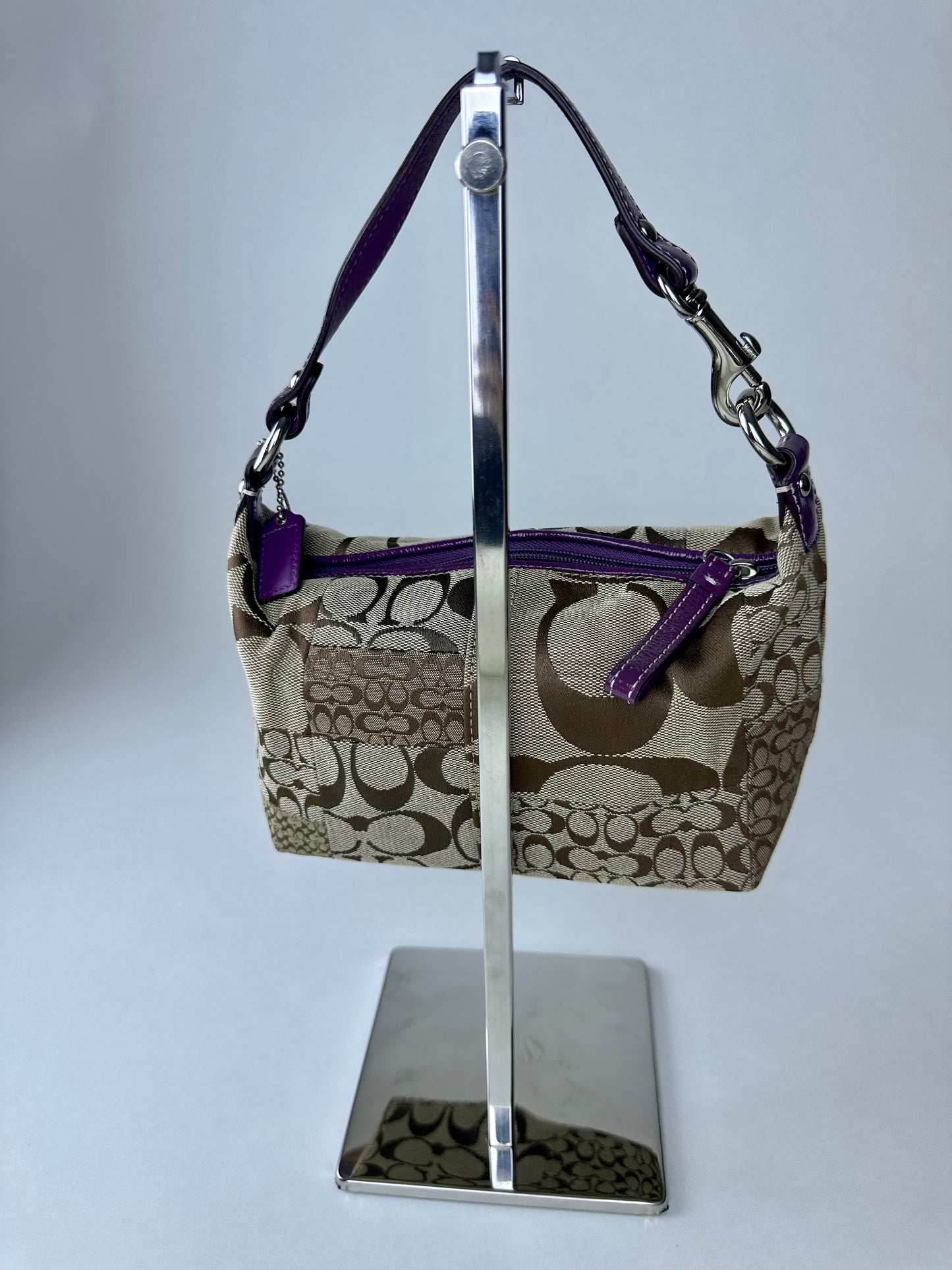 Small purple coach purse sales