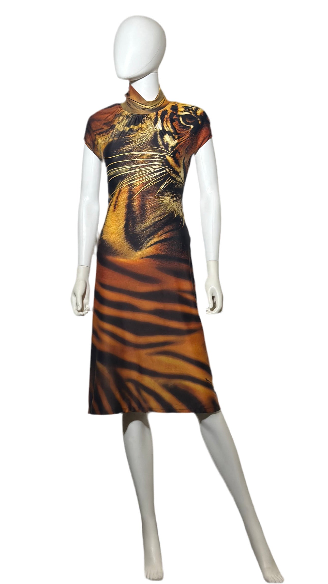 Roberto Cavalli FW 2000 Tiger Print Dress