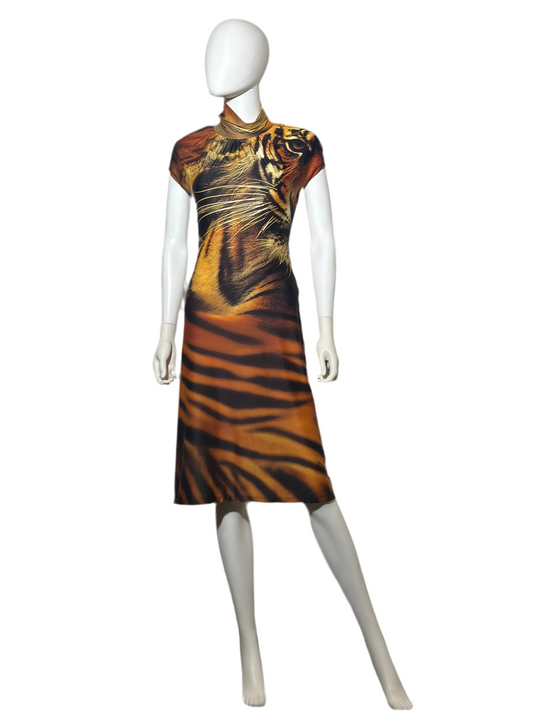 Roberto Cavalli FW 2000 Tiger Print Dress