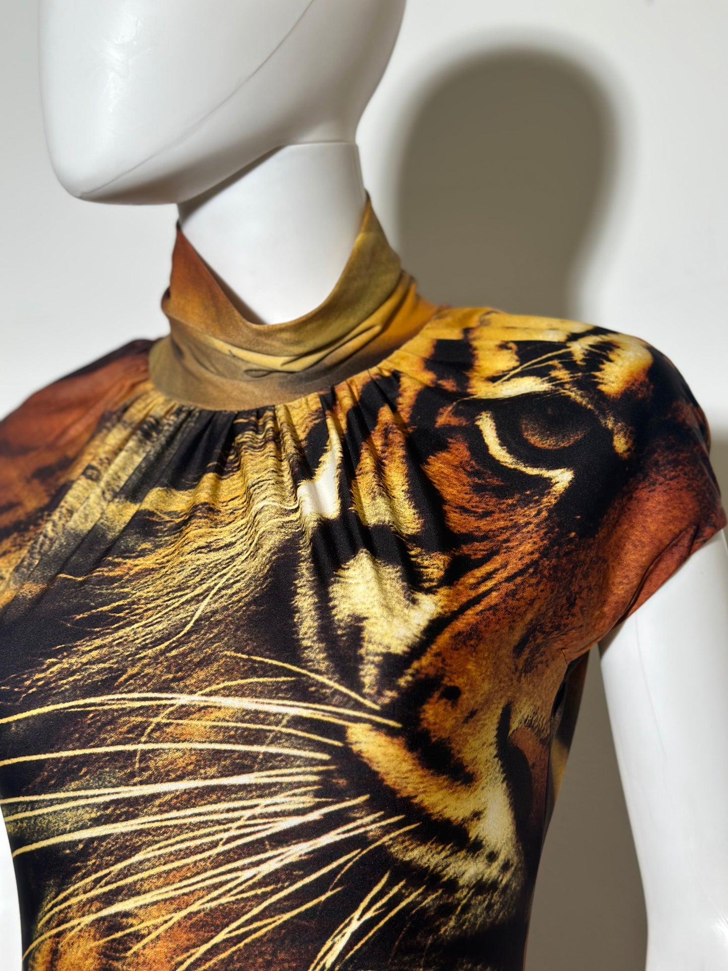 Roberto Cavalli FW 2000 Tiger Print Dress