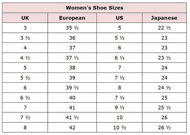 Gucci shoe conversion chart hotsell