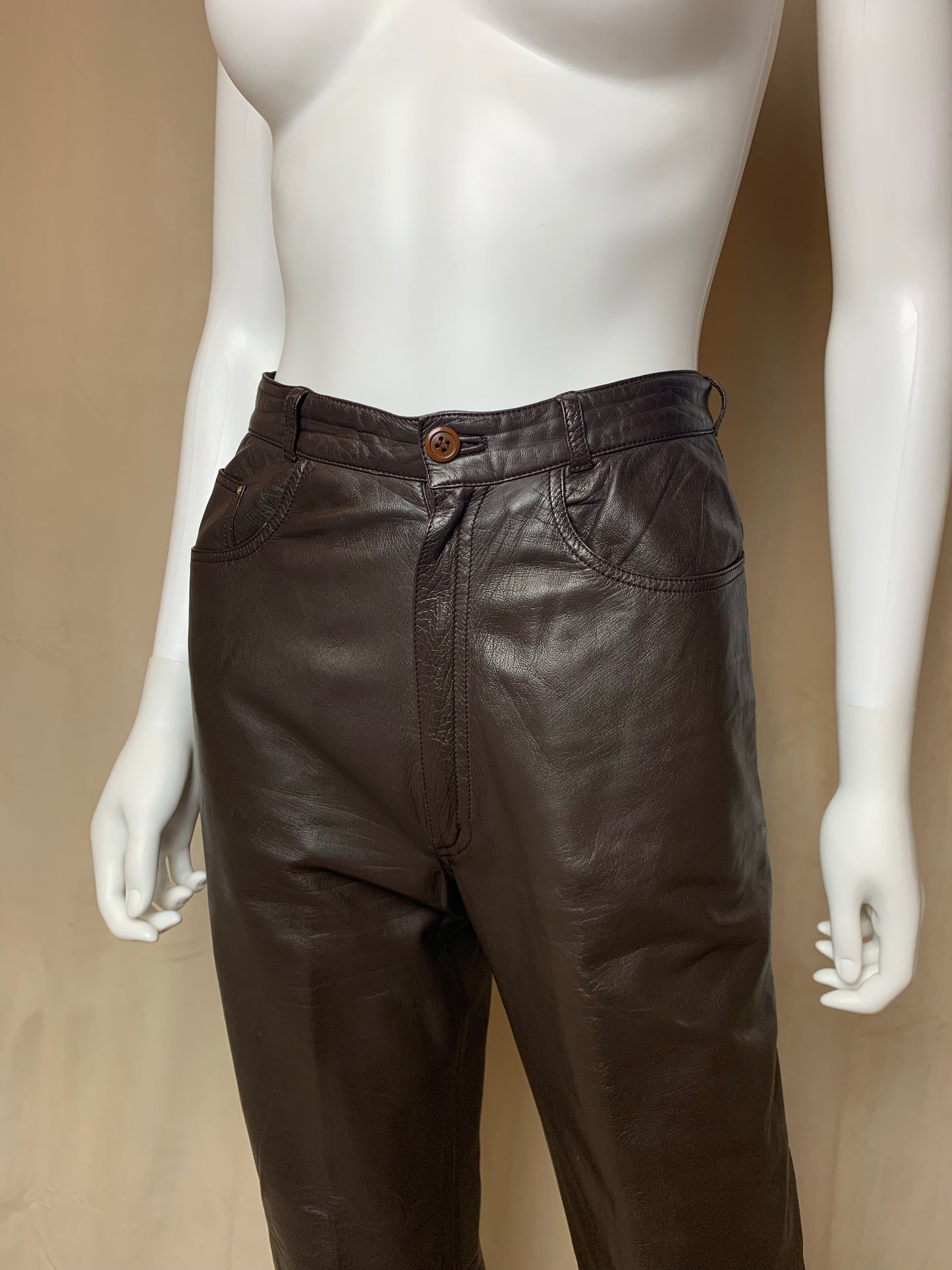 Gucci 1970’s High-Waisted Leather Pants