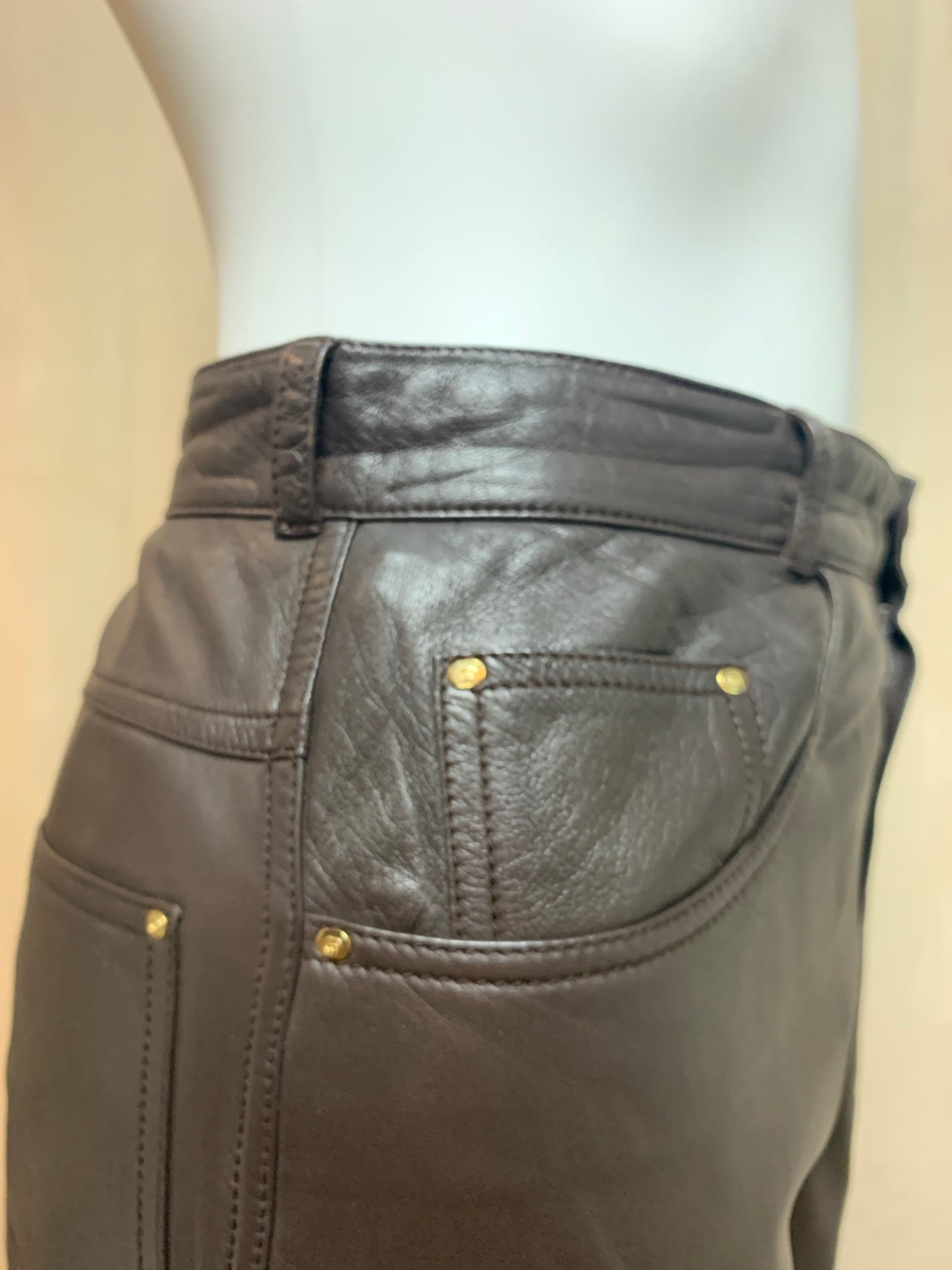 Gucci 1970’s High-Waisted Leather Pants