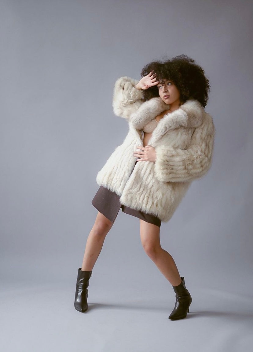 1969 White Fox Fur Coat