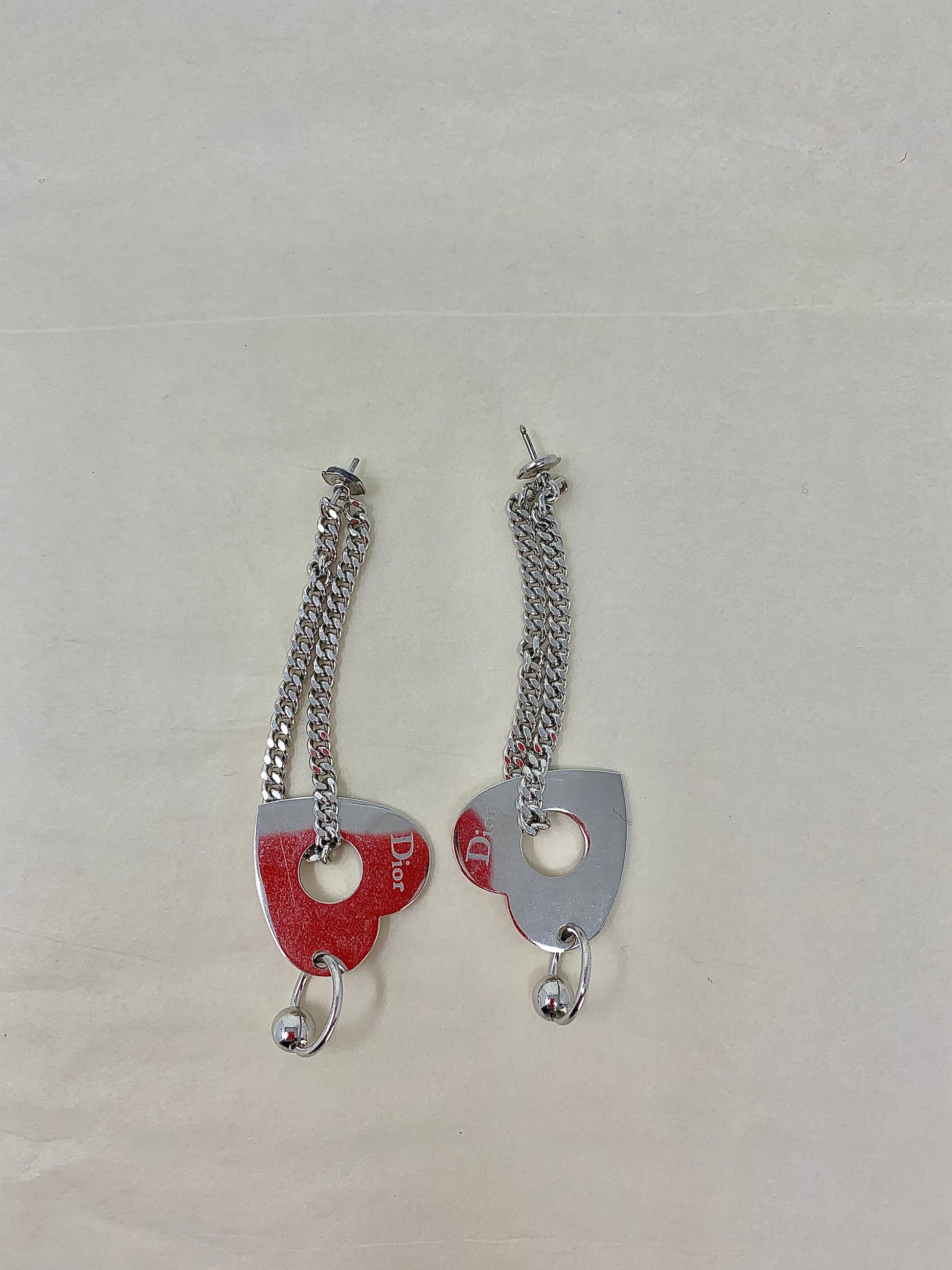 Dior red heart clearance earrings